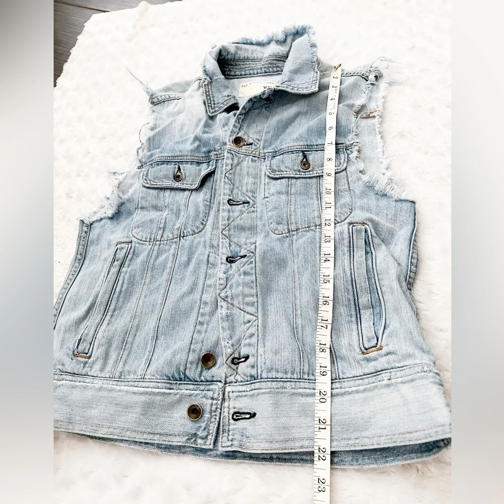 RAG & BONE Distressed Frayed Denim Vest